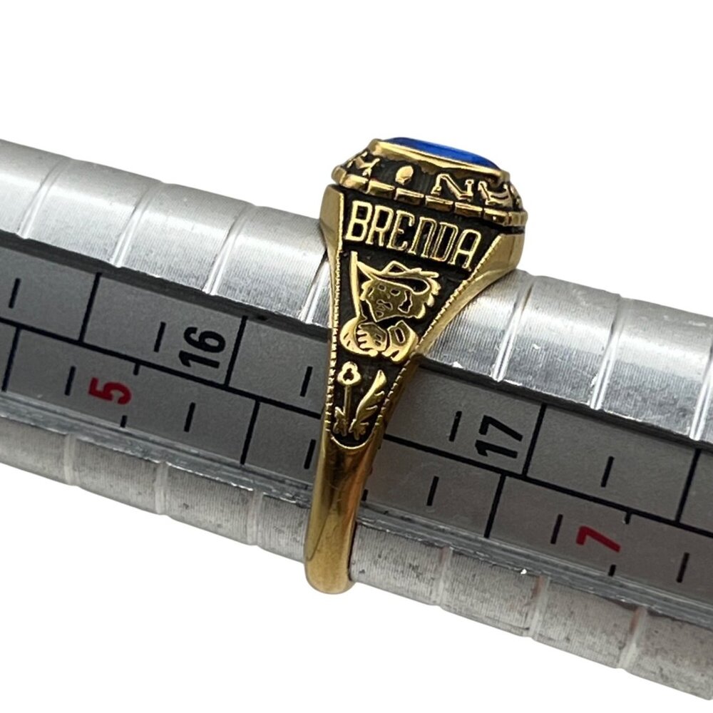 R Johns 1998 Class Ring Gold Plate Logan High Blue Stone Musketeer Rose Brenda 6 - Picture 10 of 15